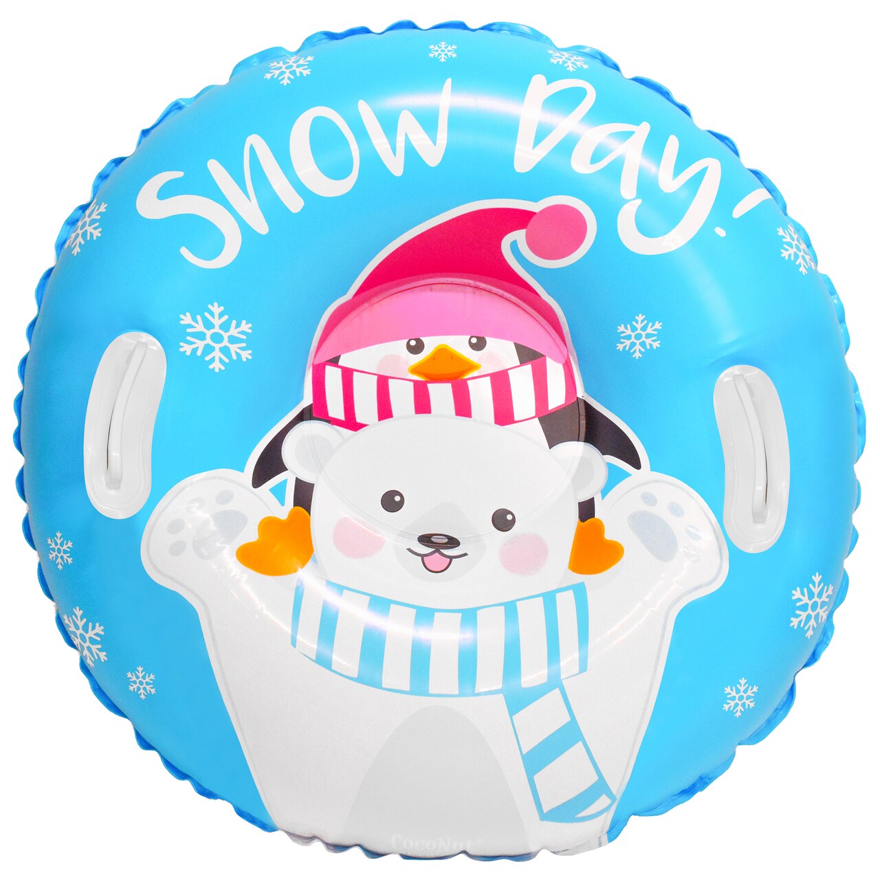 CocoNut Outdoor: Snow Day Bear & Penguin - 32" Junior Snow Tube, Inflatable Ring, Cold Resistant PVC, Outdoor Sport, Winter Sled, 125lb Cap, Kids 5+